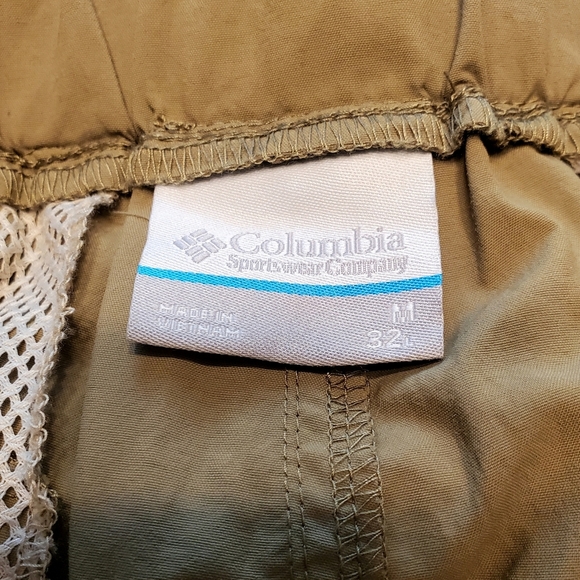 Columbia GRT Pants Men's Size 32Lx30 Belted Cargo Outdoor Relaxed Nylon Khaki - Picture 8 of 9